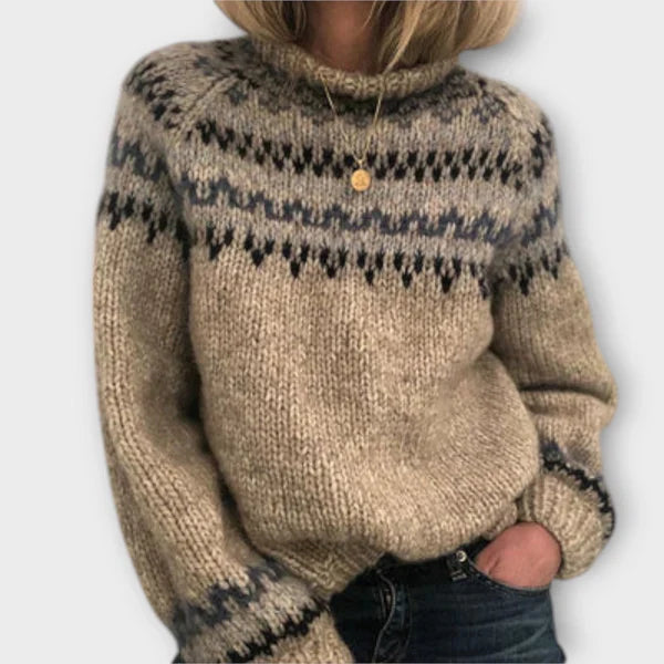 Helena - Blød Fair Isle Strikpullover